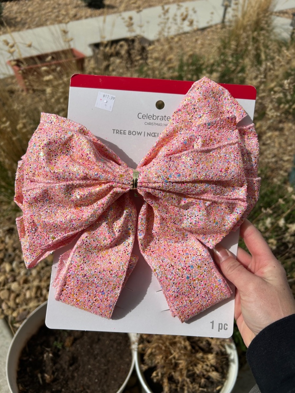 Oversized Glitter Bow